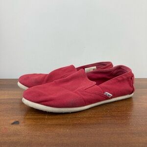 Toms Red Canvas Slip-On Flats
